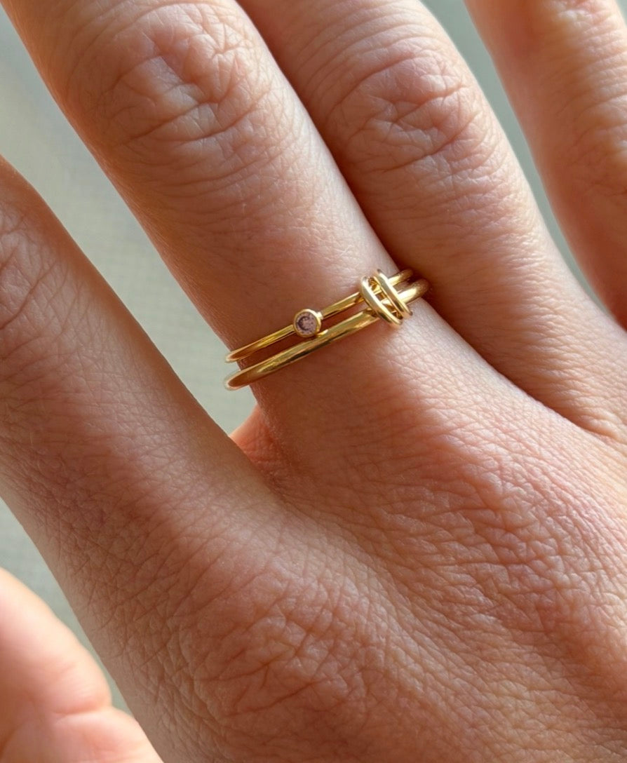 october birthstone linked ring