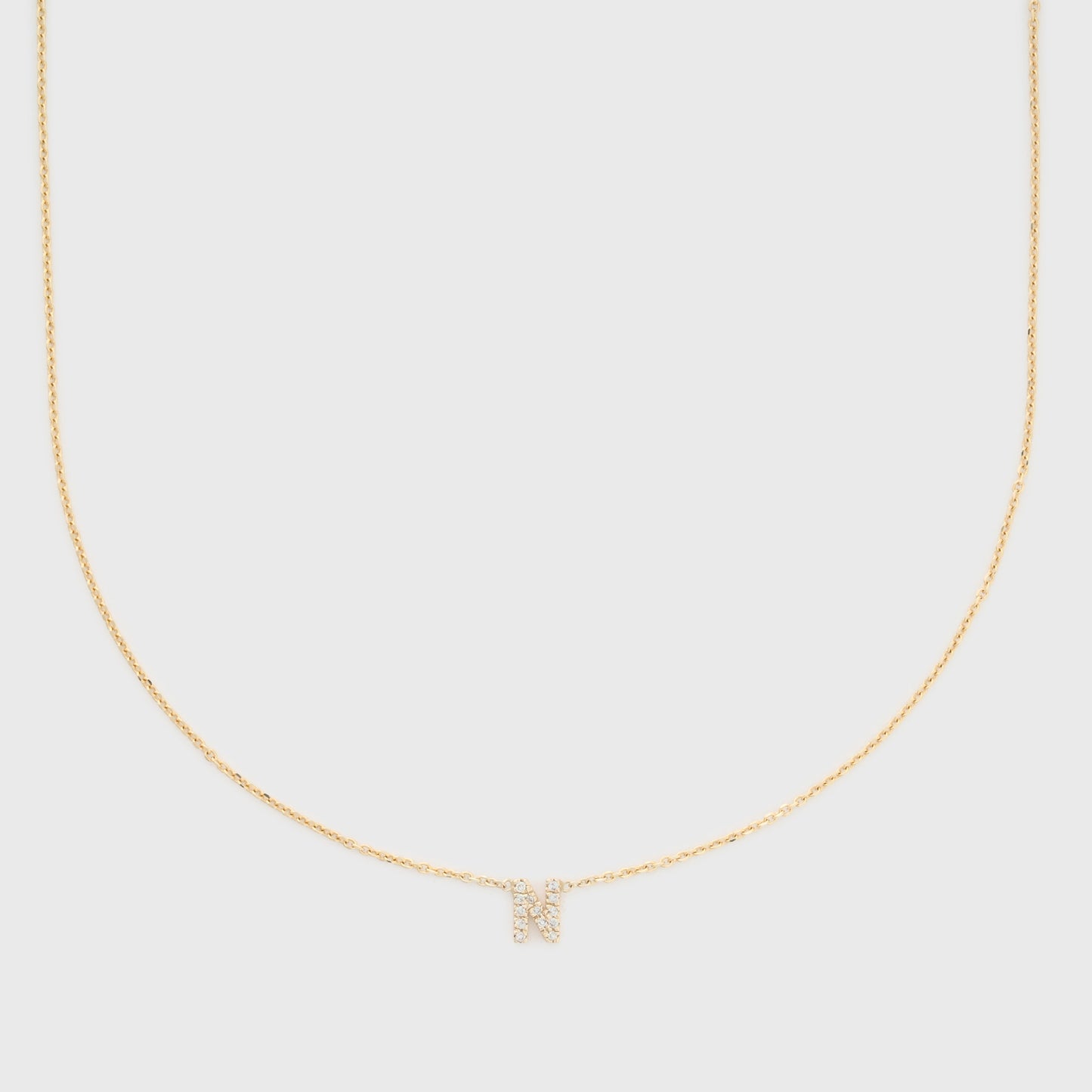 14k diamond initial necklace