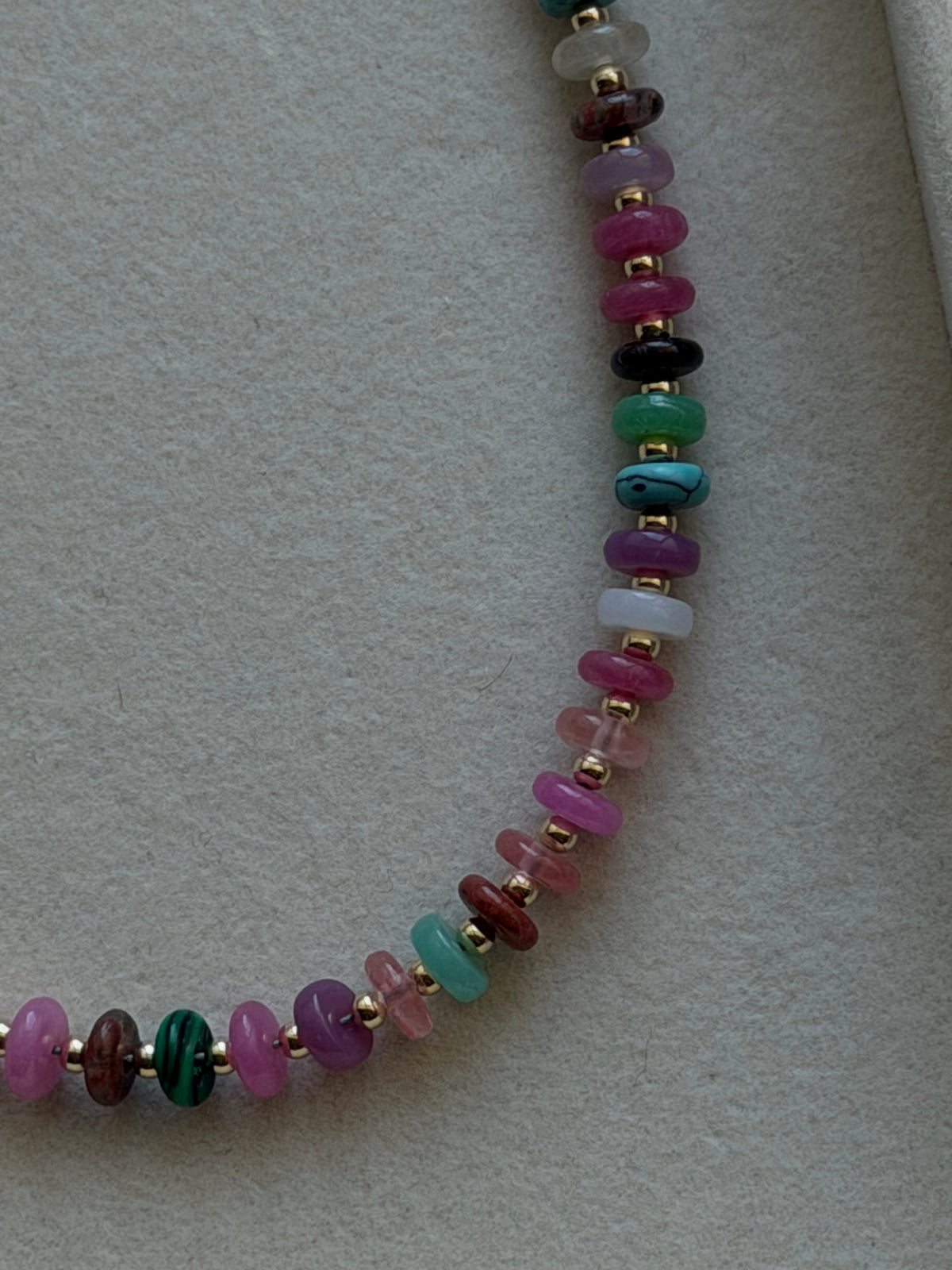 muted multicolor beaded necklace