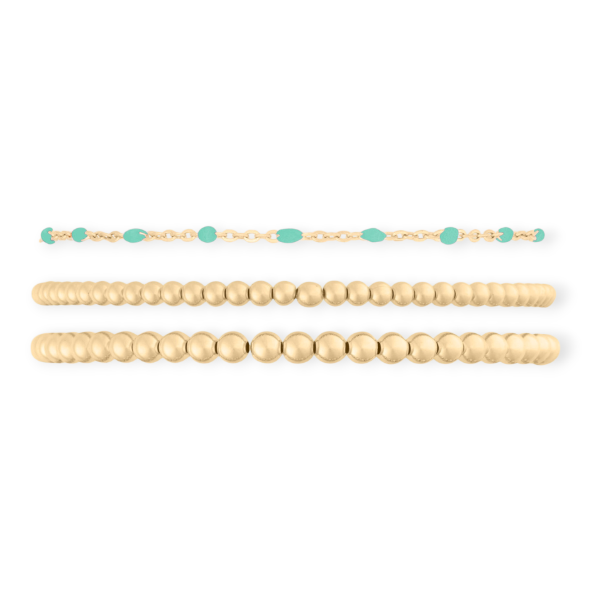turquoise daisy + juno bracelet triple stack (3+4mm) – Cuffed by