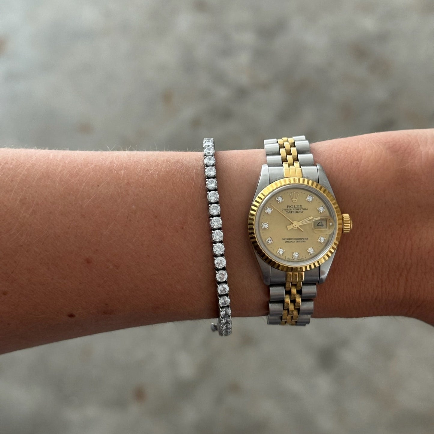 classic tennis bracelet (silver)