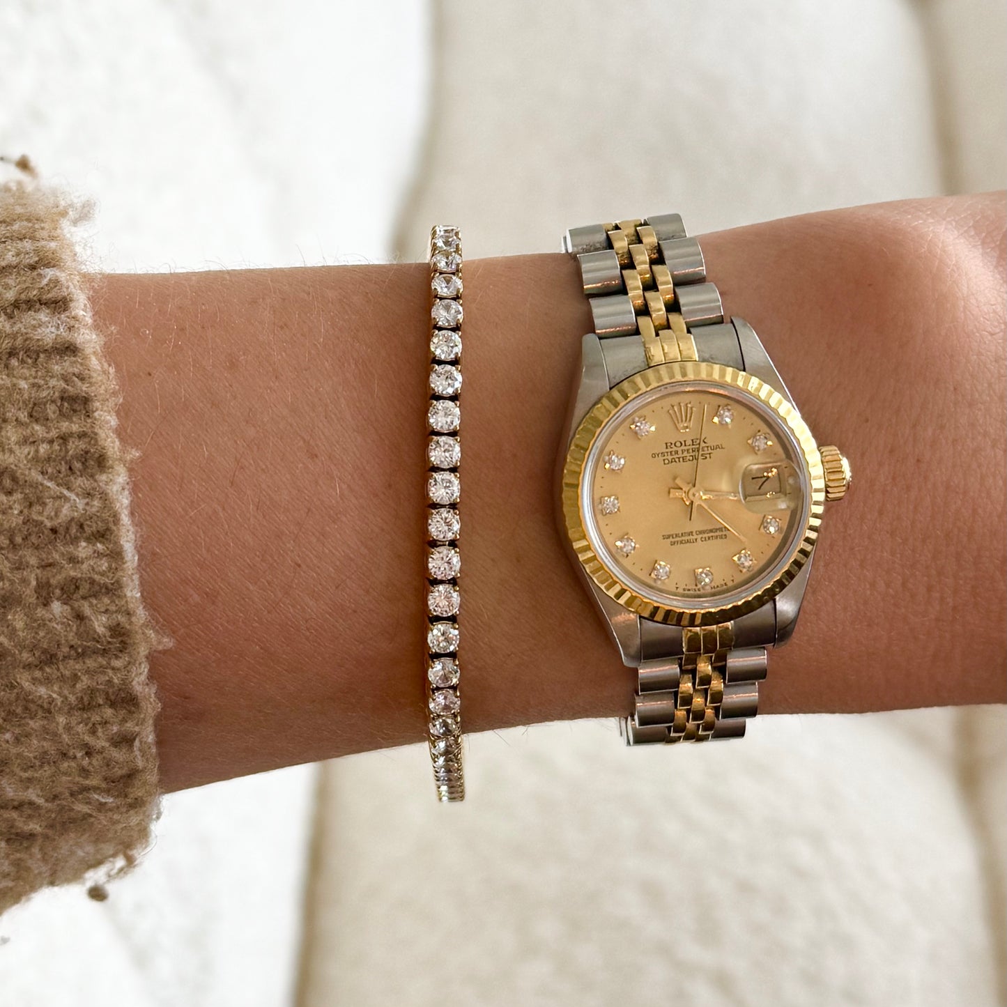 classic tennis bracelet (gold)