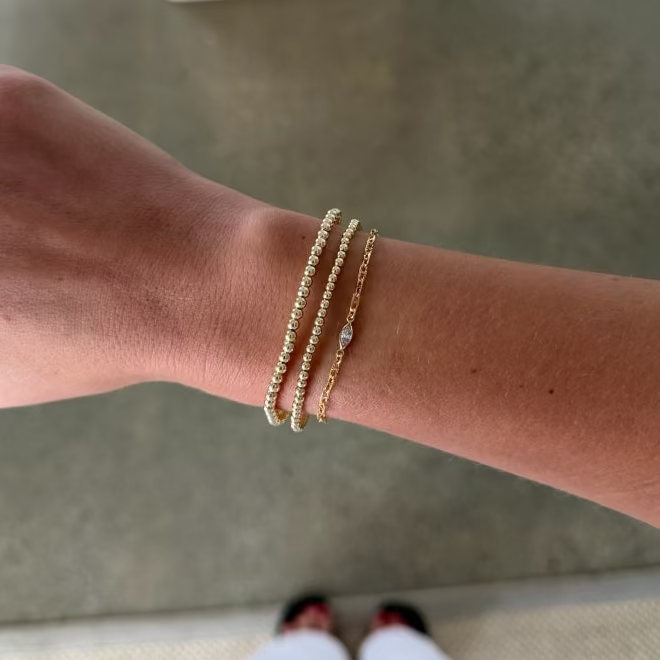 dainty juno bracelet double stack (2+3mm)