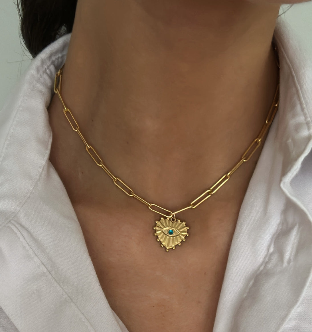 good luck chunky paperclip choker