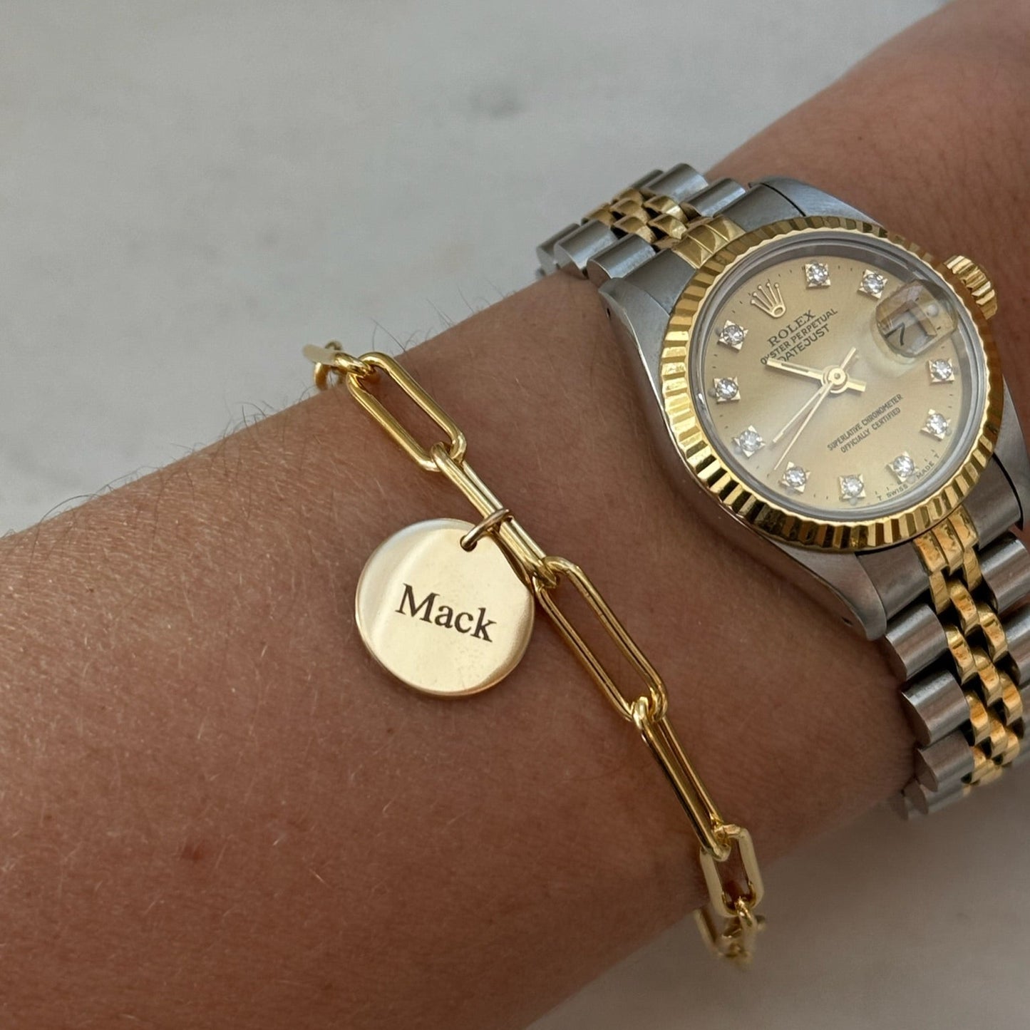 custom chunky paperclip charm bracelet