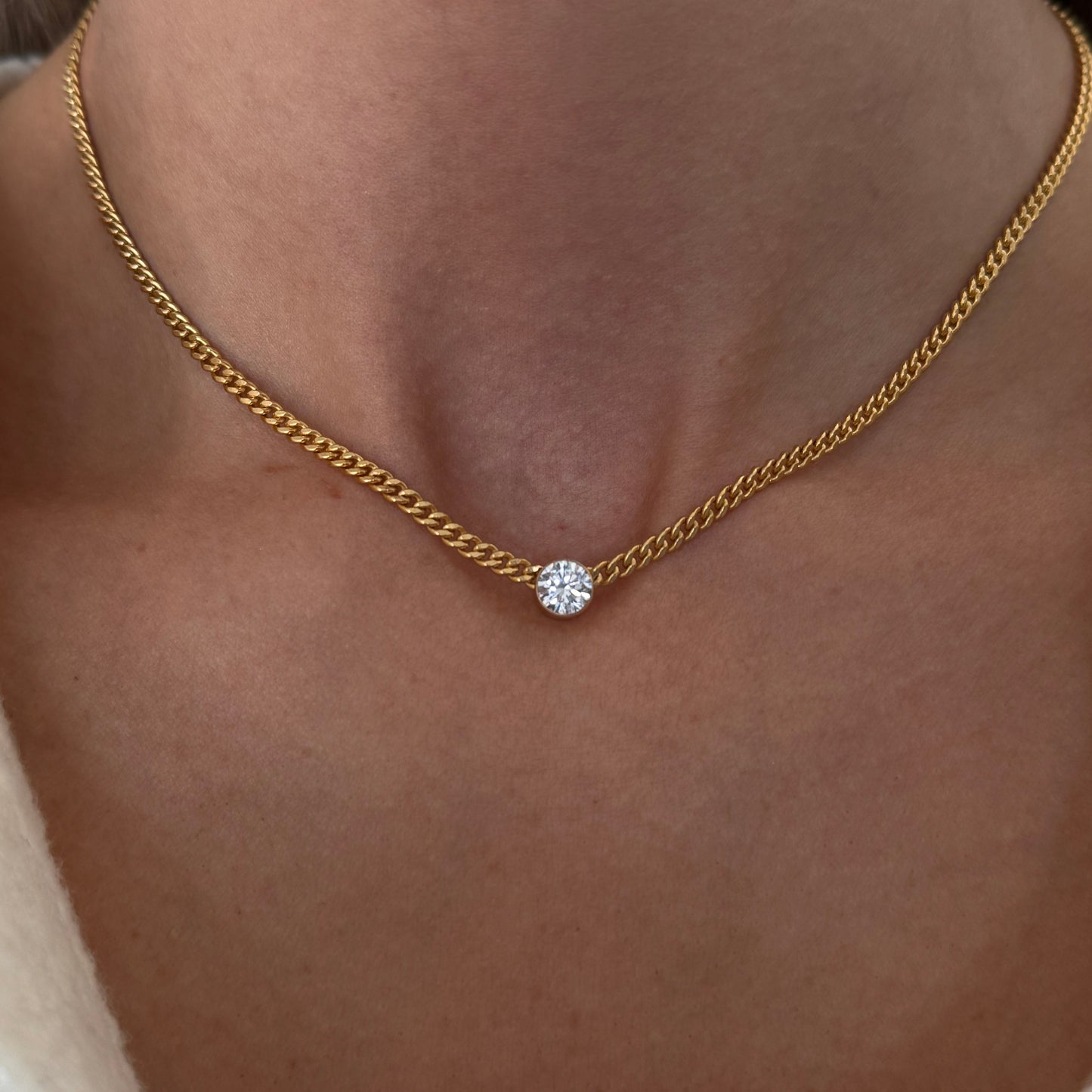 gabi curb bezel necklace