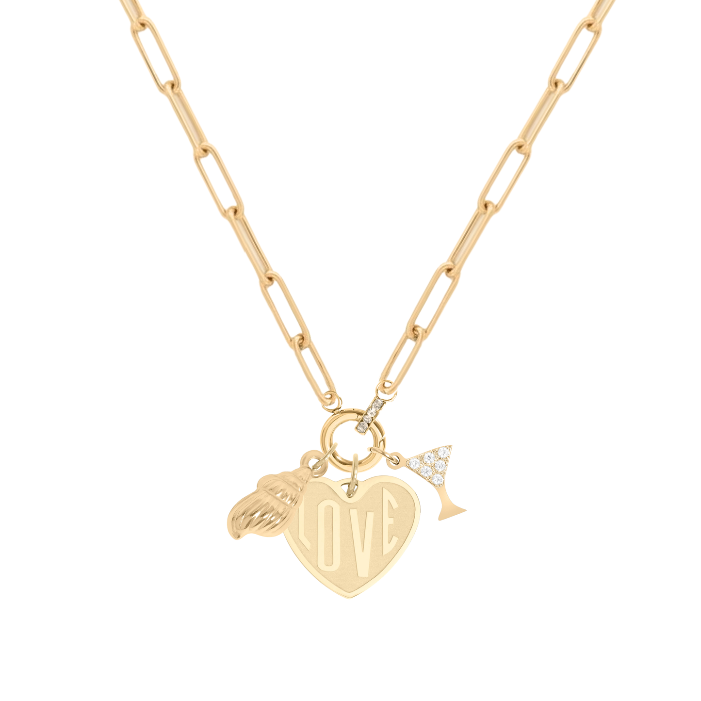 cuffed charm necklace