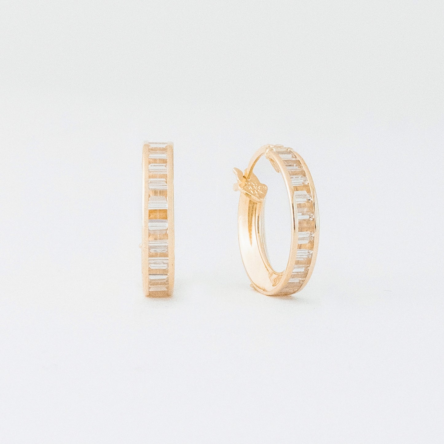 14k kenni baguette hoops - preorder ships in 1-2 weeks