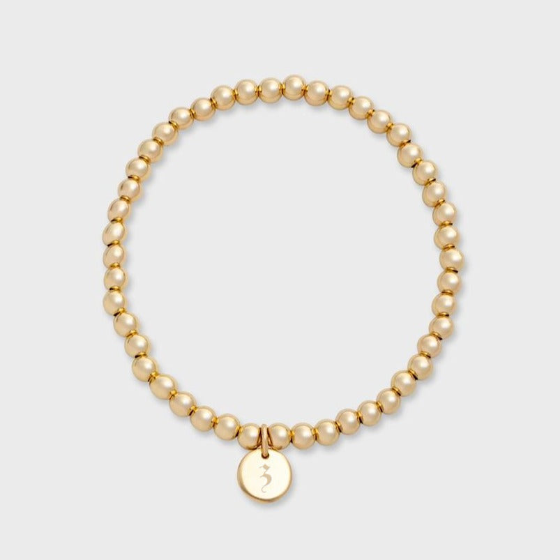 bracelet juno avec initiales anglaises anciennes (4mm)