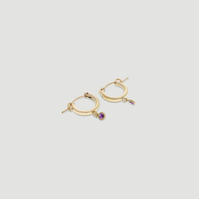 birthstone mini hoops (13mm)