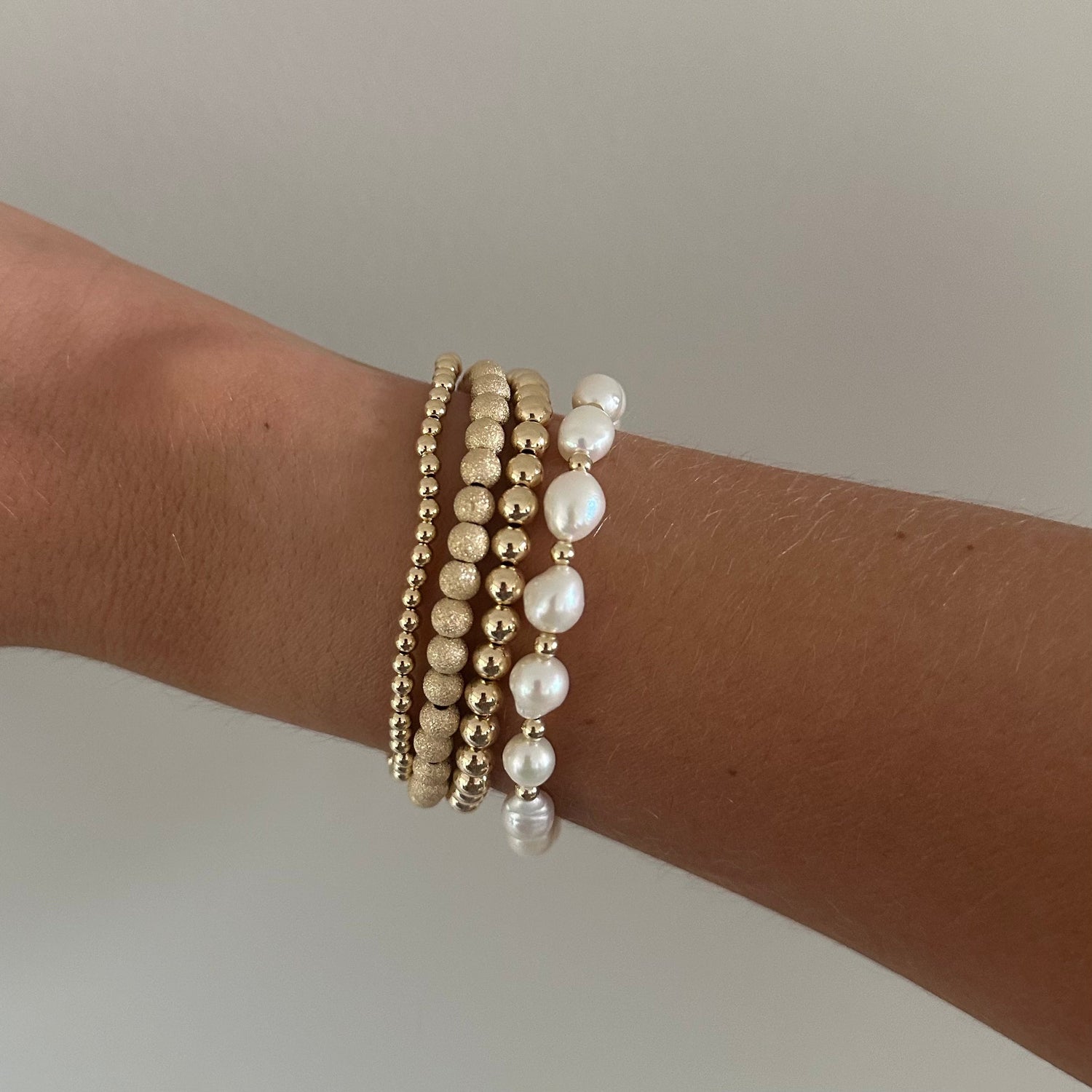 bead + chain bracelets