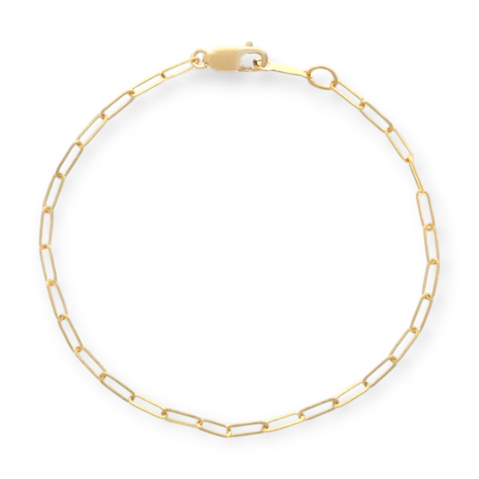 14k paperclip bracelet