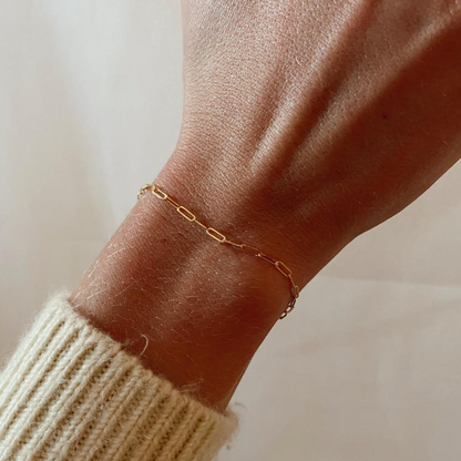 14k paperclip bracelet