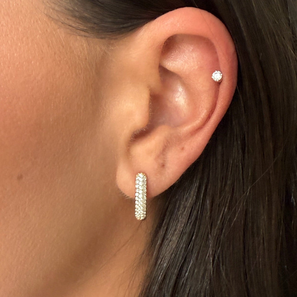 14k cindy pave earrings