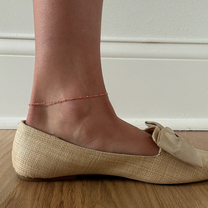 pink daisy anklet