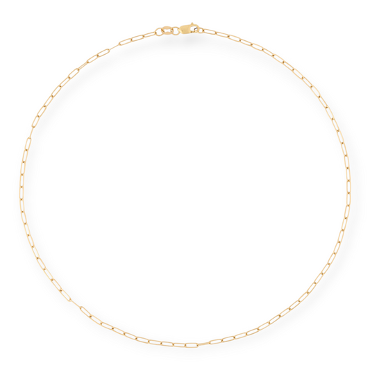 14k paperclip choker