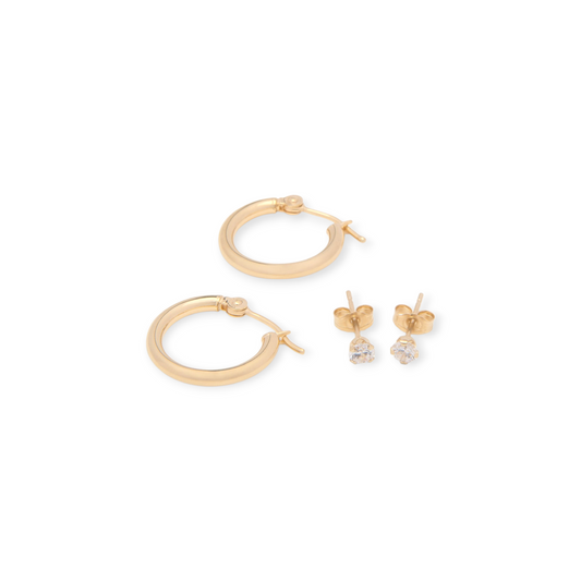 14k everyday earring set