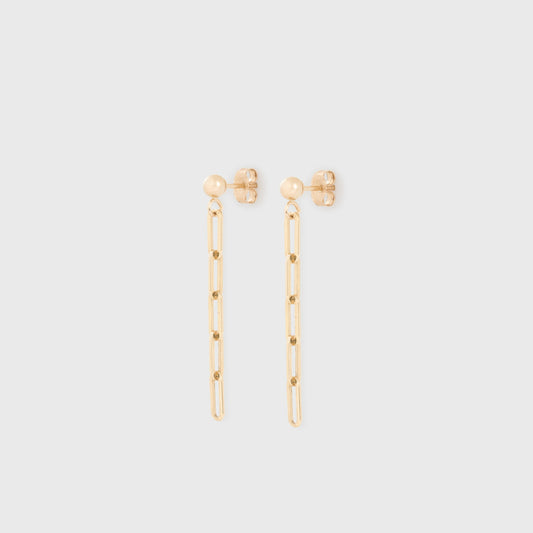 14k paperclip earrings