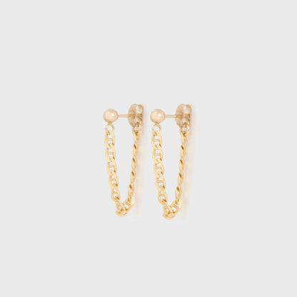 14k tina chain earrings