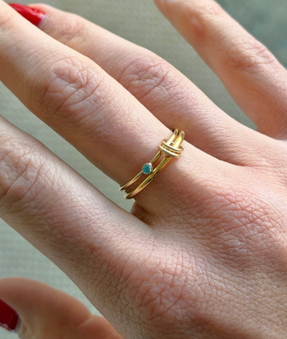 december birthstone linked ring