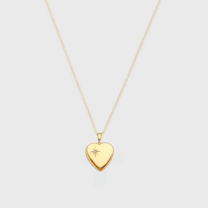 14k heart locket necklace