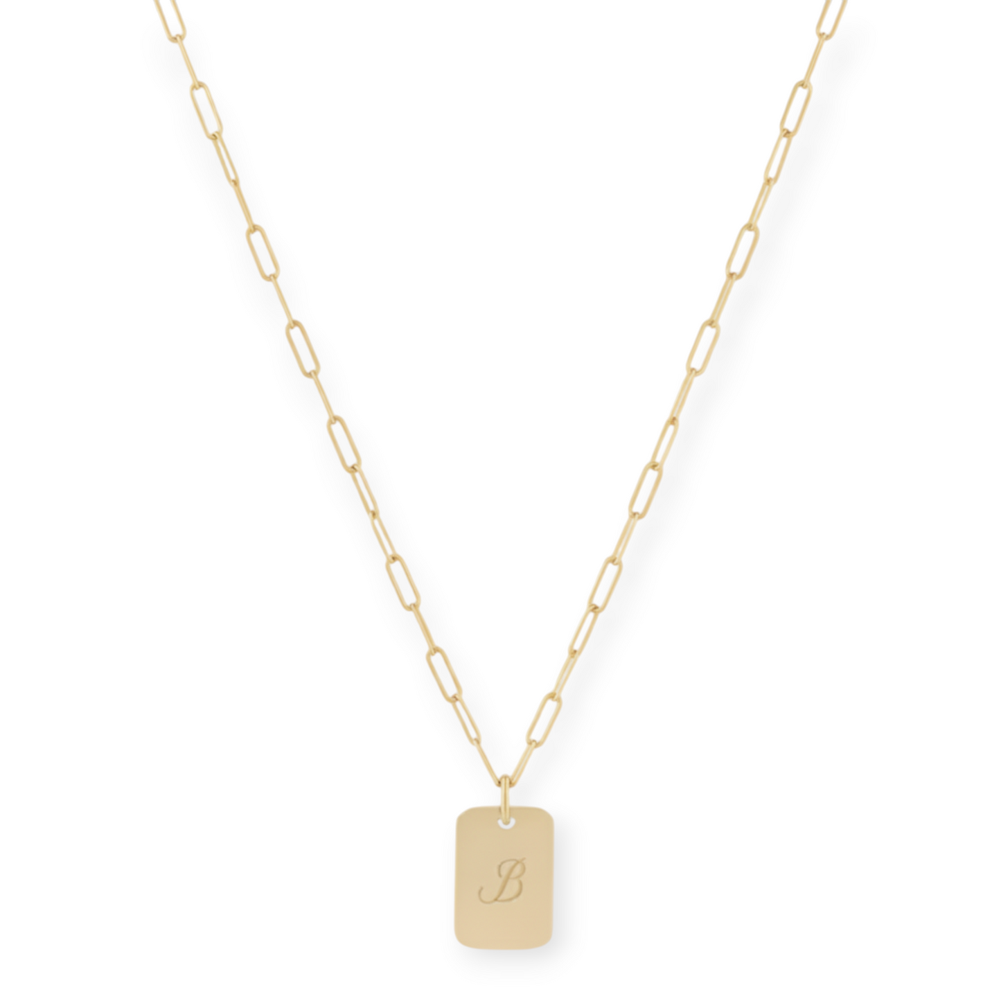 dog tag initial necklace