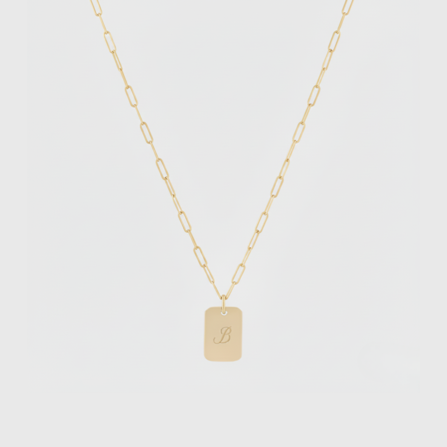 dog tag initial necklace