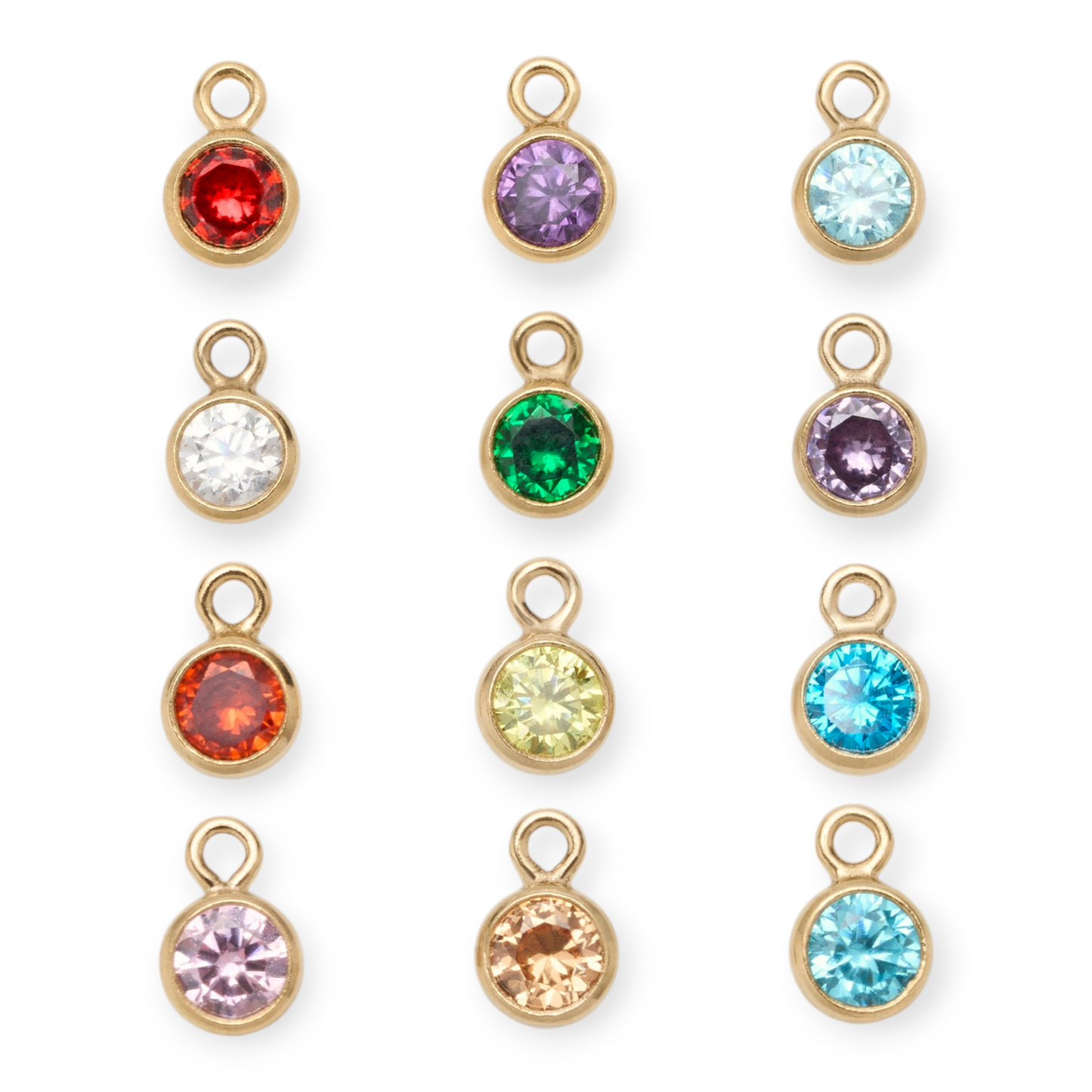 dainty herringbone + birthstone necklace layering set