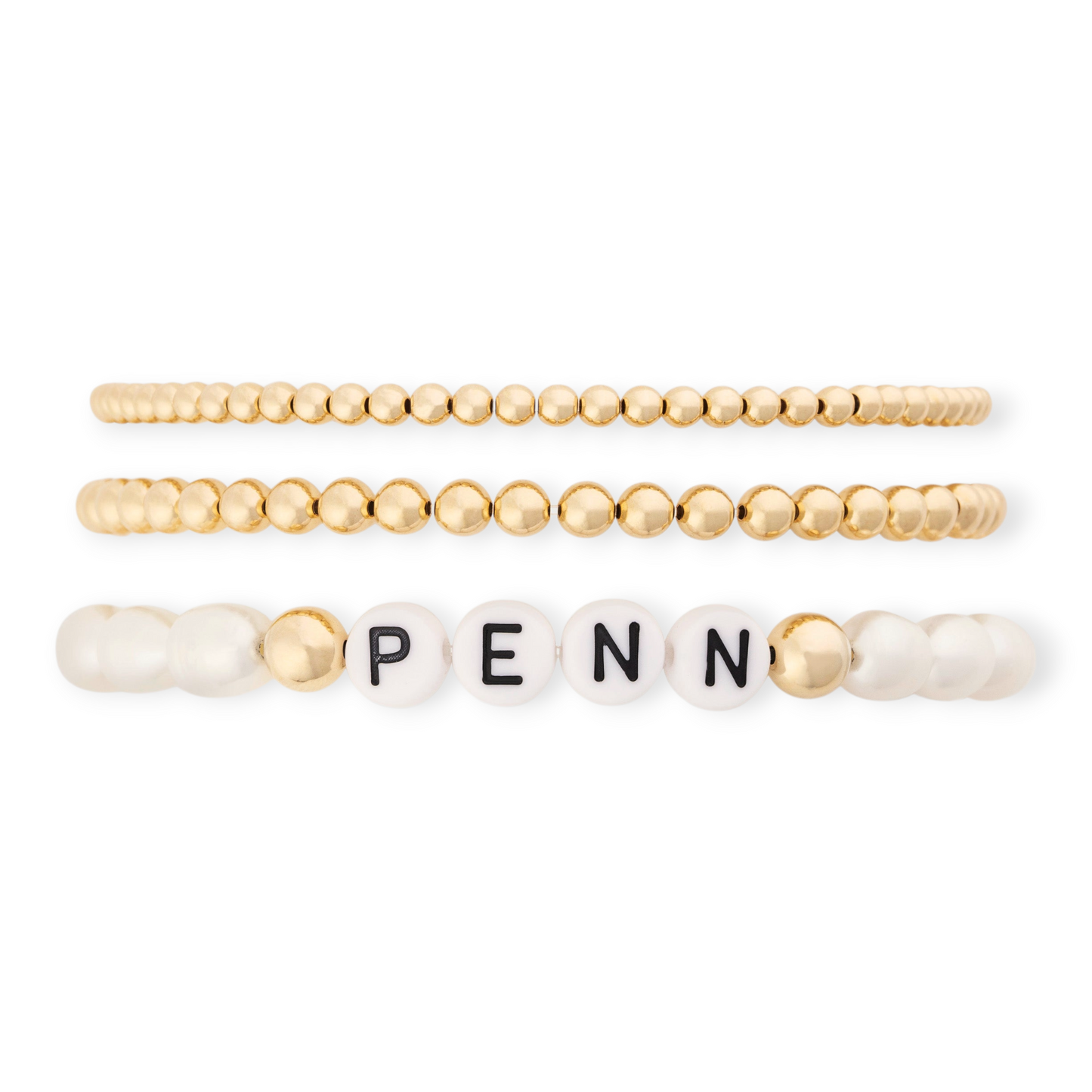 custom pearl bracelet triple stack (3+4+6mm)