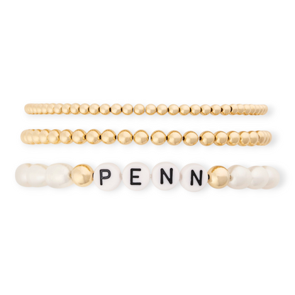 custom pearl bracelet triple stack (3+4+6mm)