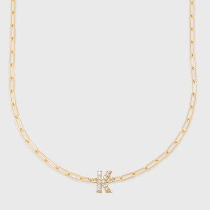 pavé initial necklace