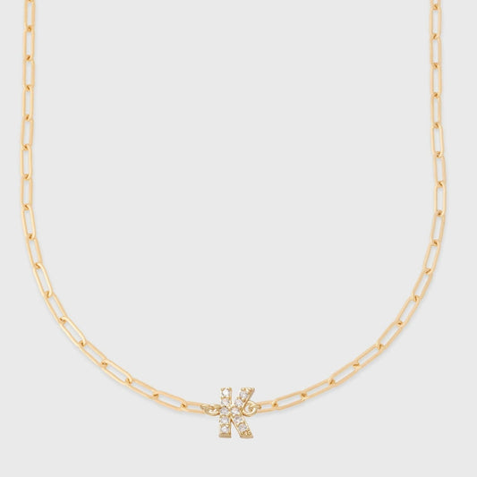 pavé initial necklace
