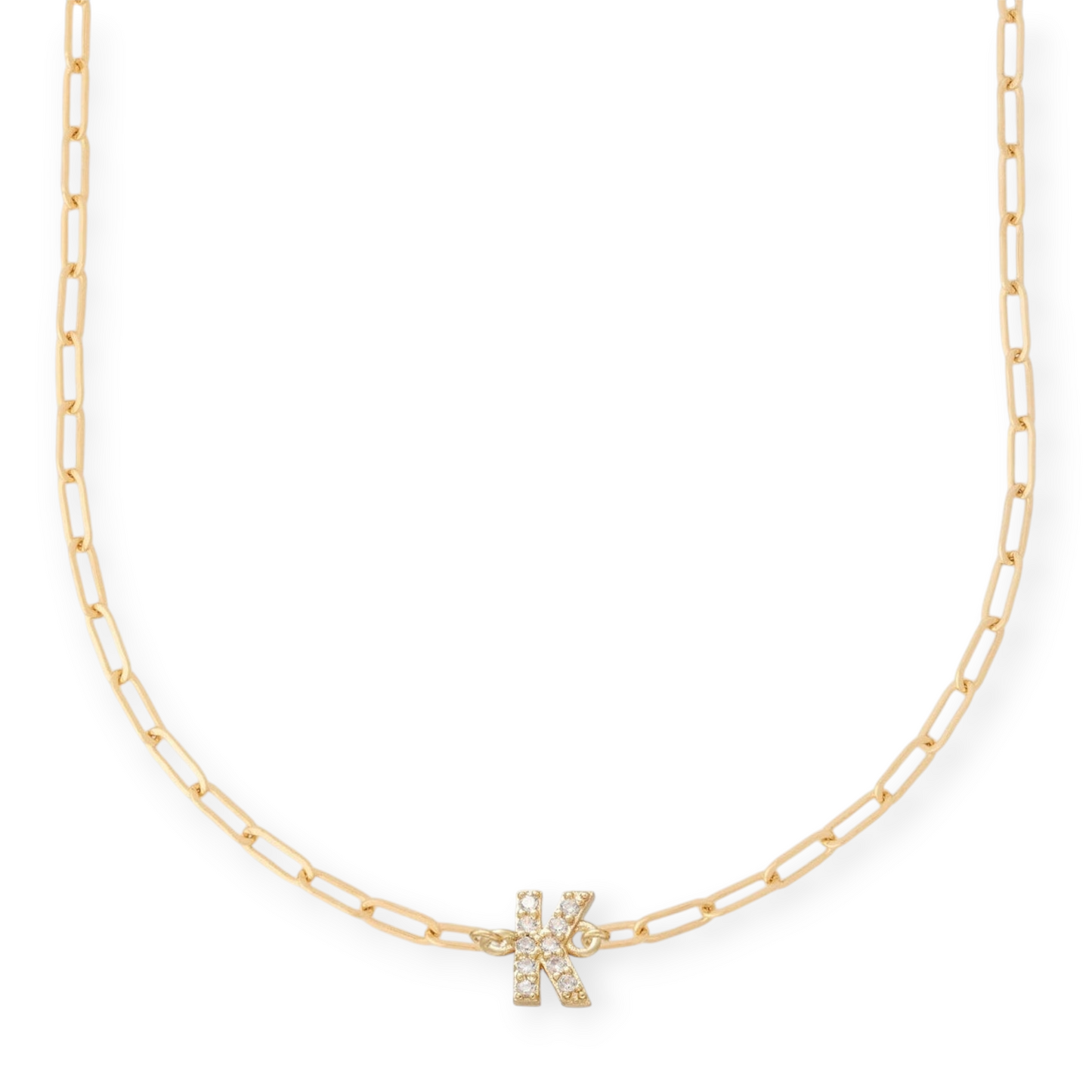 pavé initial necklace