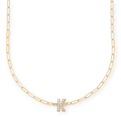 pavé initial necklace