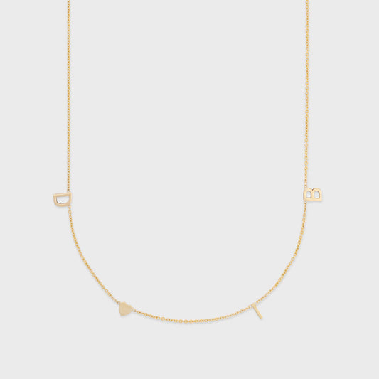 14k custom classic initials necklace