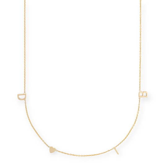 14k custom classic initials necklace