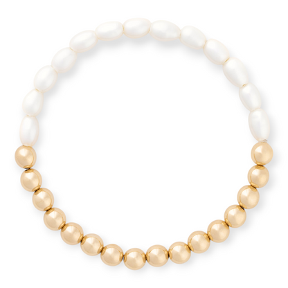 Halbperle, halb Juno-Armband (6 mm)