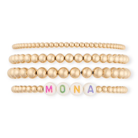 custom fun juno bracelet four stack (3+4+5+6mm)