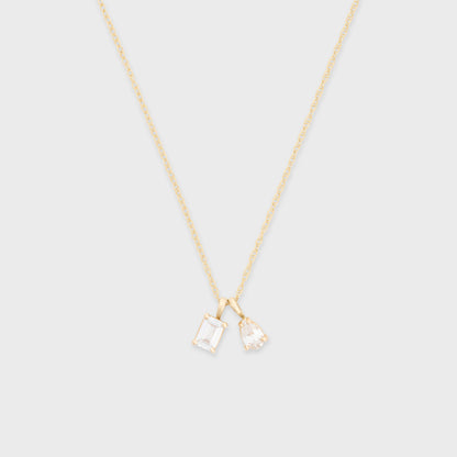 14k two stone necklace