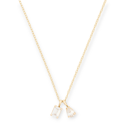 14k two stone necklace