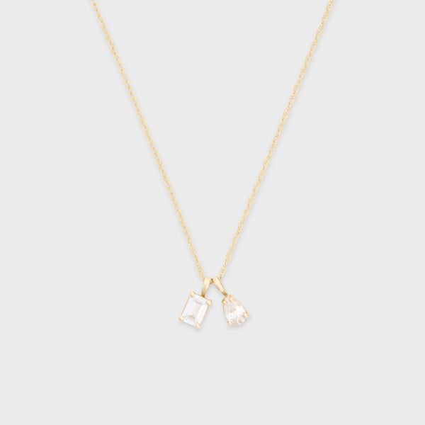 14k two stone necklace – Cuffed by Nano LLC