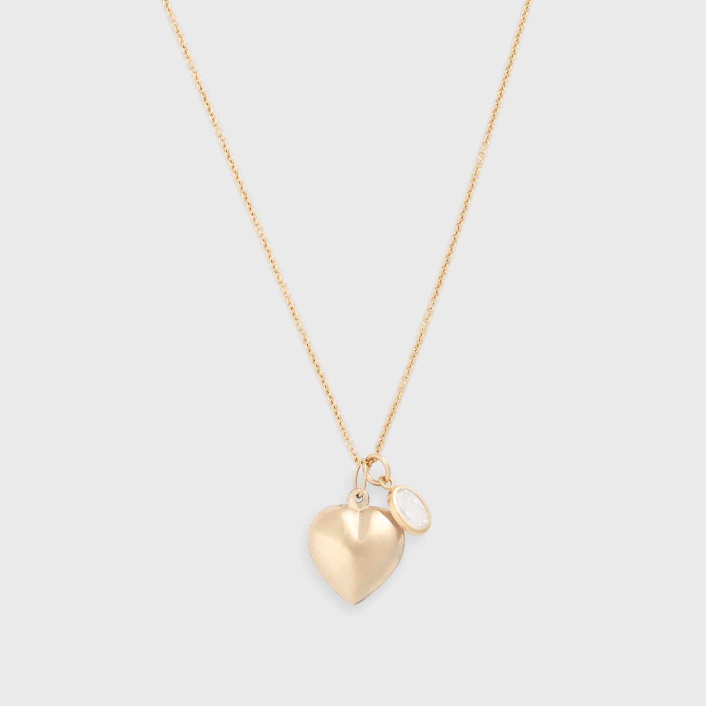 puffy heart charm necklace