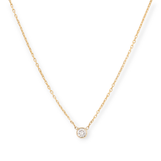 14k everyday round diamond necklace