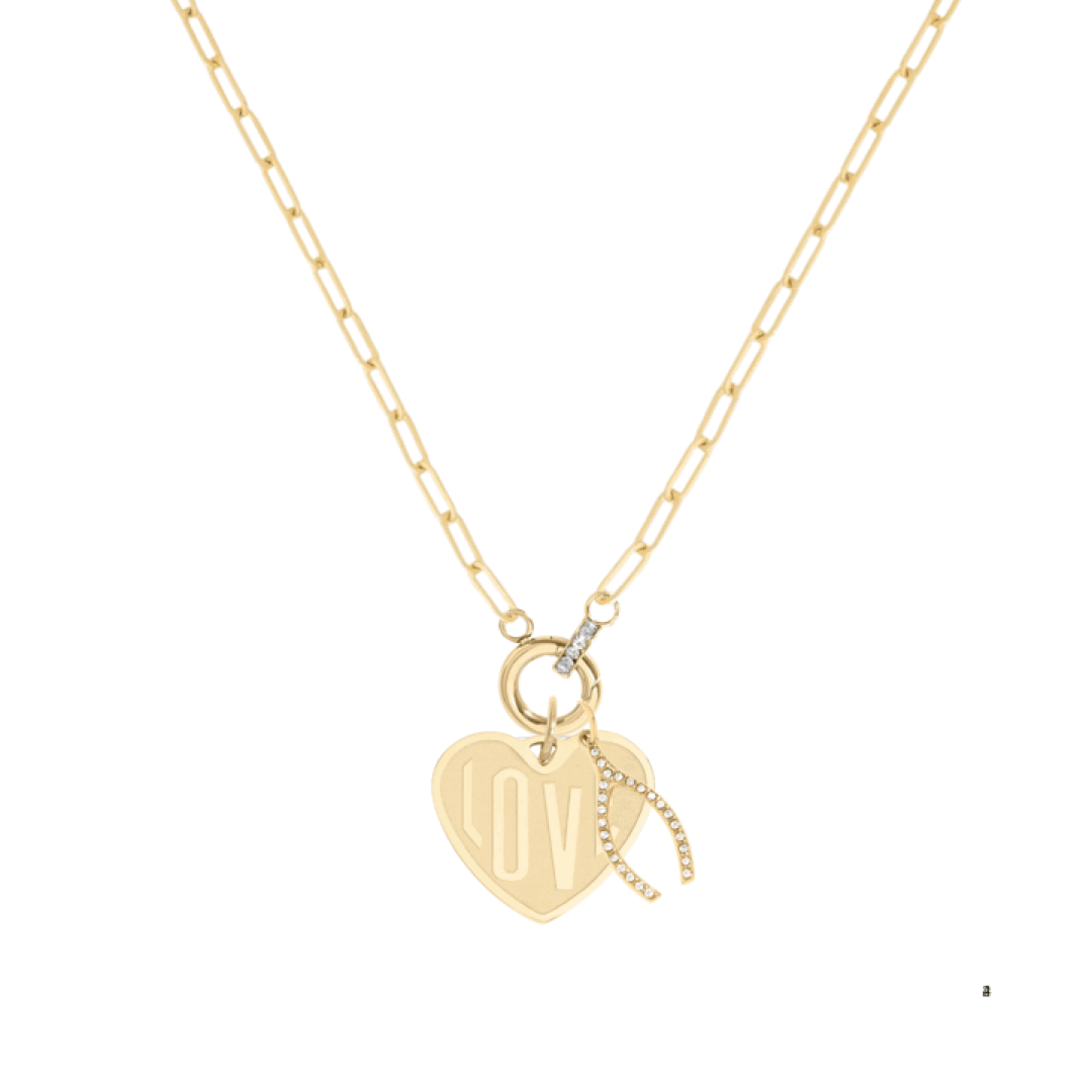 cuffed charm necklace