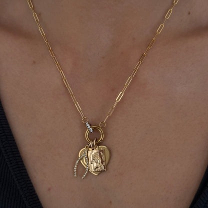 cuffed charm necklace