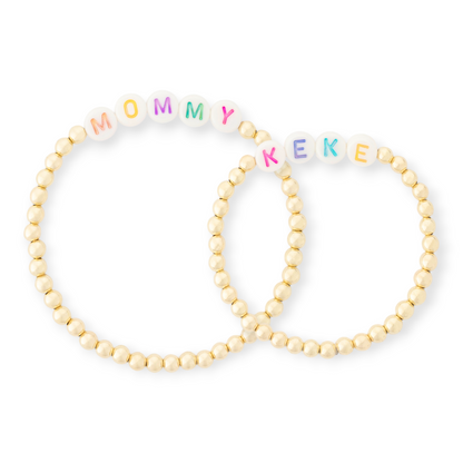 mommy + me custom gold juno bracelets