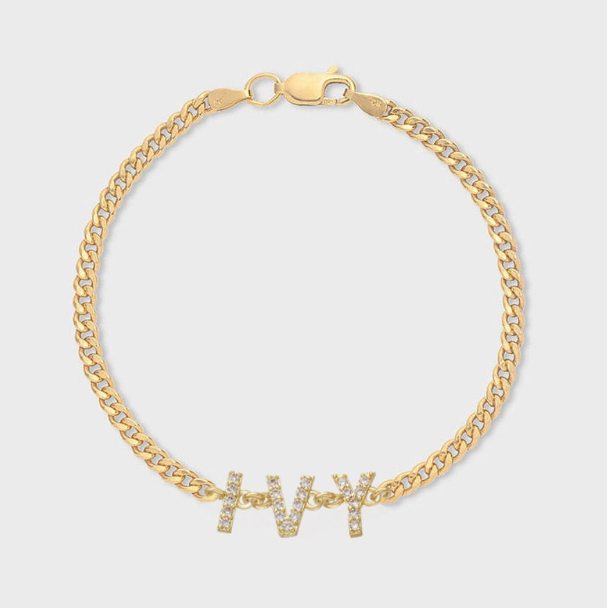 pavé name bracelet