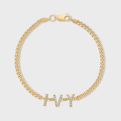 pavé name bracelet