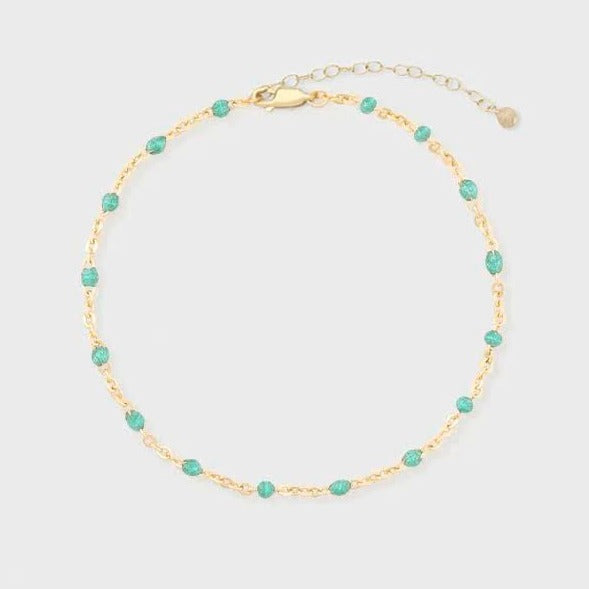 turquoise daisy anklet