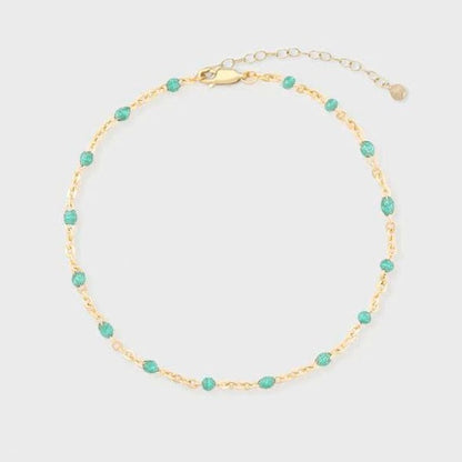 turquoise daisy anklet